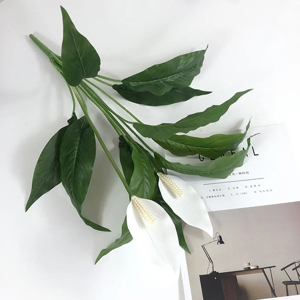 artificial white lily spathe potted plant