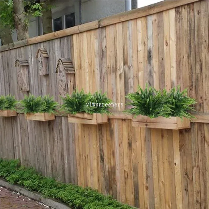 Fake ferns for front porch